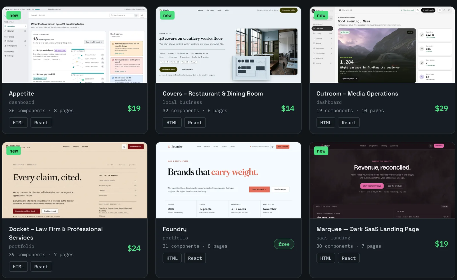 TailThemes — Galeria de teme